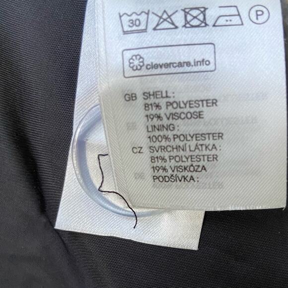 H & M Womens Size 12 Black White Double Breasted Fully Lined Polyester Pea Coat - Picture 5 of 5